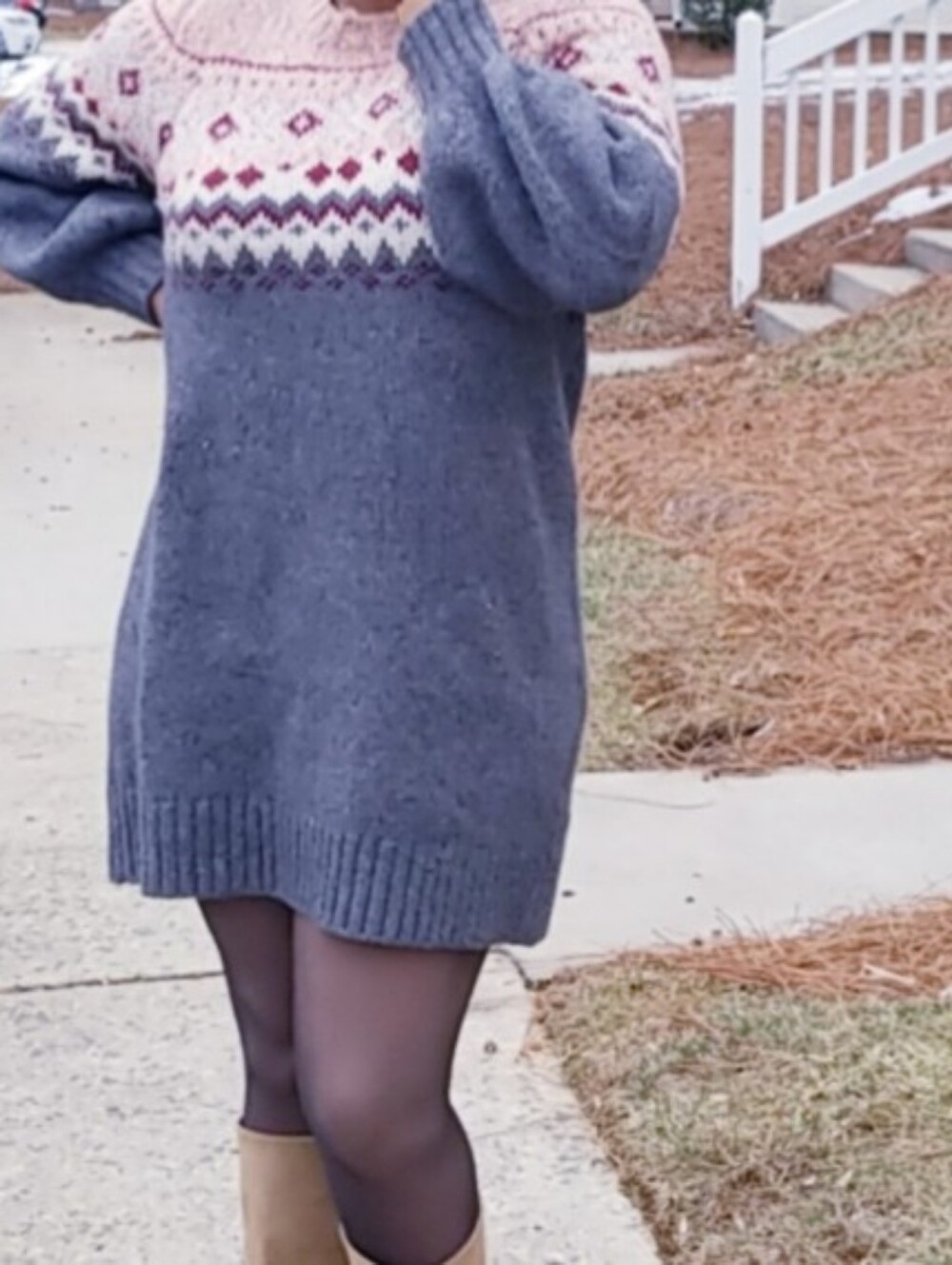 Zara Gray and Multicolor Knit Dress